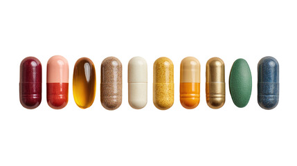 Obraz premium Row of various colored capsules