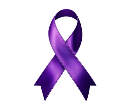 Purple Ribbon on Transparent Background