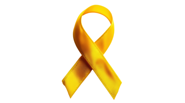 Yellow Ribbon on Transparent Background