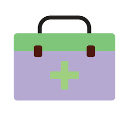 Colorful Flat Design First Aid Kit Icon for Medical Emergencies