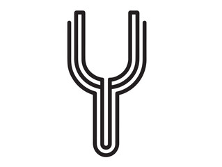 Elegant Pitchfork Icon Set in Professional Minimal Vector Line Design