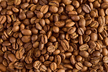 浅煎りのコーヒー豆の背景用素材