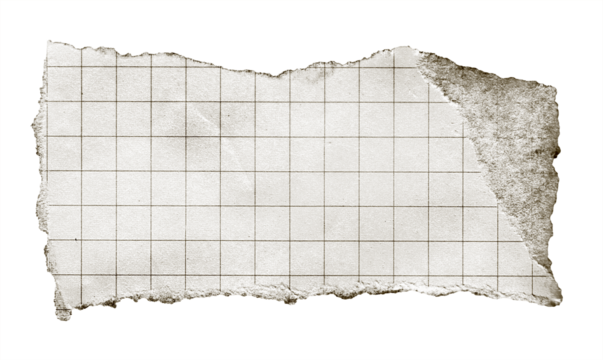 torn brown paper vintage note grid memo black and white	
