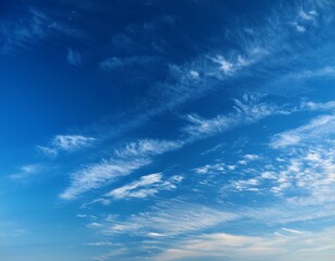 Obraz premium deep azure sky canvas dotted with soft cirrus clouds cirrus freedom space