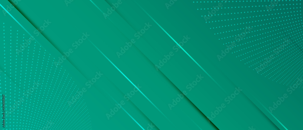 Poster green abstract geometric background with diagonal line and shadow