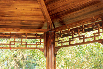 Fototapeta premium Ancient-style wooden pavilion architecture