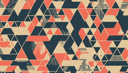 seamless geometric pattern with triangles in vector