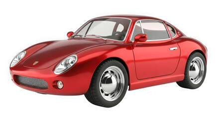 Striking red classic sports car front 3/4 view high resolution automotive photography ideal for design projects and wall art transparent background