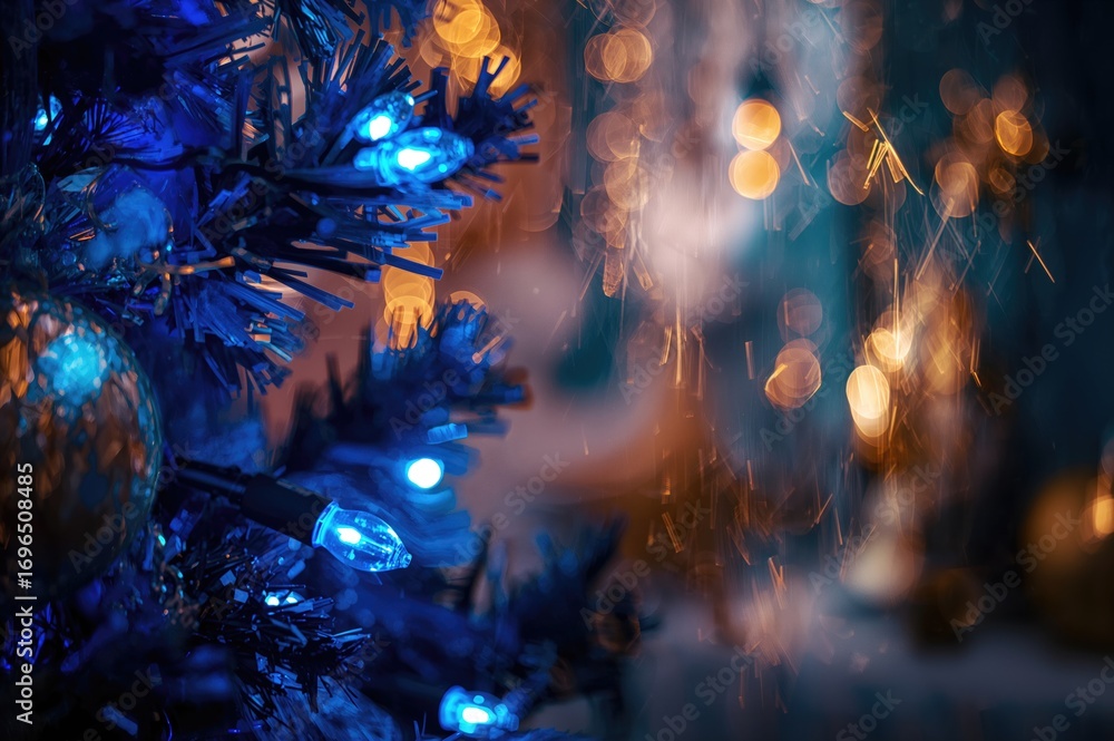 Wall mural blurred golden holiday lights creating an abstract textured backdrop