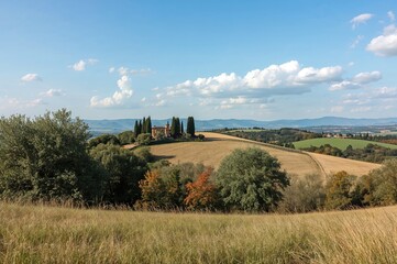 Obraz premium Stunning fall scenery in a picturesque countryside