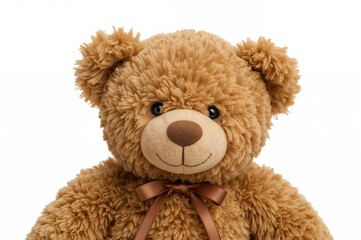 Obraz premium Isolated brown teddy bear against a white backdrop