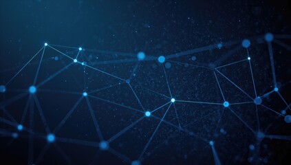 Abstract backdrop featuring triangular links and prominent dots symbolizing a compact, interconnected globe