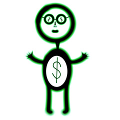 Financial Guardian: This image depicts a stylized character, representing a guardian of wealth and abundance, with a dollar sign emblazoned on its abdomen, symbolizing financial stewardship.