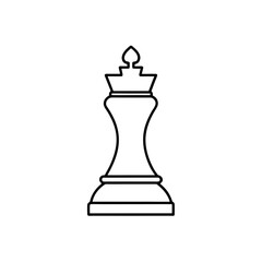 Fototapeta premium Outline drawing of a chess piece king on transparent background