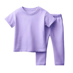 Fototapeta premium Plain lavender t shirt and pants set for children