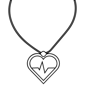 Heartbeat Charm line art vector