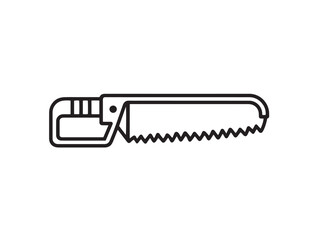 Classic Pruning Saw Tool Icon in Minimal Clean Vector Line Art