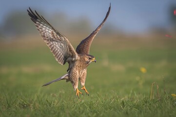 Obraz premium Birds of Prey - Marsh Harrier (Circus Aeruginosus) Touching Down