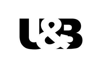 UB logo design in bold style. Black white identity symbol. Modern typography emblem. Corporate branding icon.
