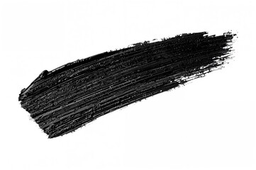 Dark mascara stroke sample. Artistic cosmetic mascara streak.