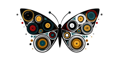 Obraz premium Abstract butterfly design with circles