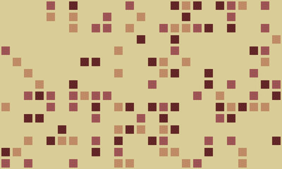 Abstract geometric background with scattered squares in earthy tones.  Perfect for website banners, presentations, or modern design projects. Represents data, technology, or a pixelated texture.