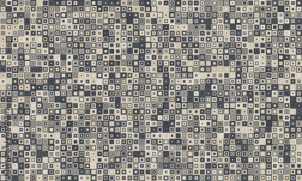 Poster abstract geometric background. neutral color palette of beige and gray squares creates a subtle yet 