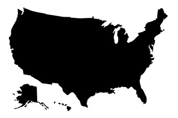 united states of america map silhouette vector illustration.usa map outline icon.usa map icon vector illustration © ASCREATIVES