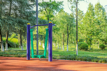 Fototapeta premium The space walk fitness equipment in the park