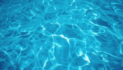 Obraz premium Blue swimming pool water with rippling effect as background