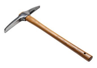 Hand Pickaxe on Black Background isolated on transparent background