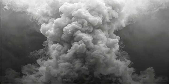 White smoke billows into the sky from an industrial chimney, blending with the clouds and polluting the blue air