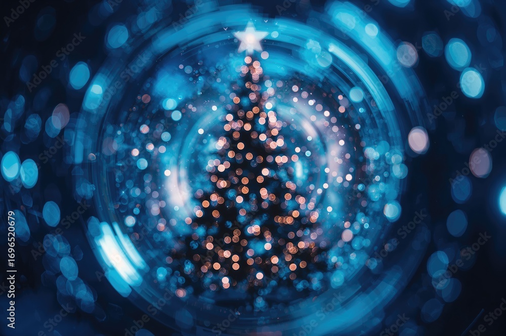 Poster abstract bokeh effect with festive lights in various colors