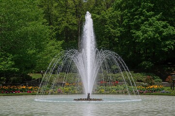 Stunning water show in a famous garden on an island