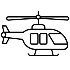 Helicopter line art vector