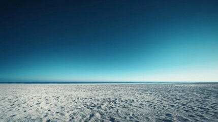 Vast Snowy Landscape Under a Clear Blue Sky