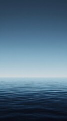 Obraz premium Calm Ocean Horizon Under Clear Sky