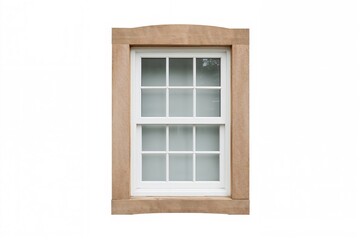 Obraz premium Photo of a white window structure against a plain white backdrop