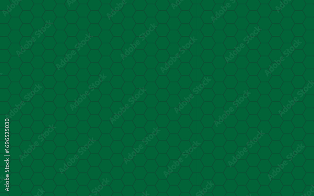 Poster geometric green hexagonal seamless pattern vector illustration with backdrop-polygonal abstract text
