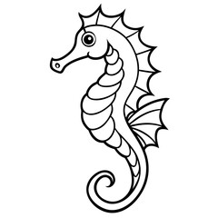 Obraz premium Oceanic Seahorse Jewel a simple line art vector