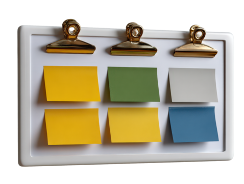 Colorful Sticky Notes on Clipboard Display for Efficient Task Management