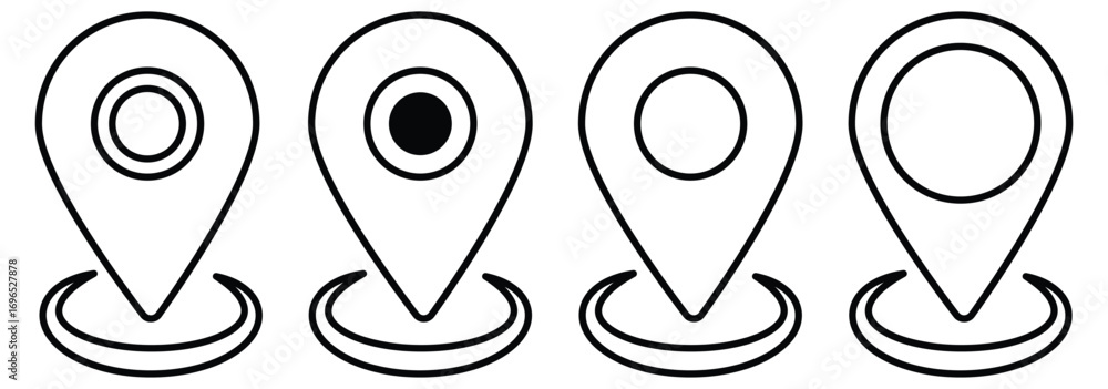 Poster location icon. map pin icon set. location marker. location pin. map pin icon vector illustration eps