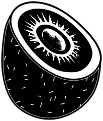 kiwi illustration fresh silhouette healthy logo green icon vegetarian outline juicy fruit food ripe diet freshness sweet vitamin cut shape leaf vector graphic background