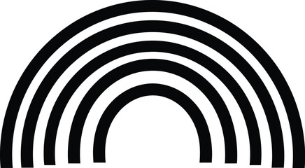 Obraz premium Black and white rainbow illustration graphic design element