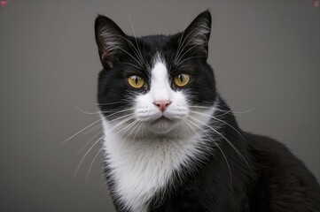 Snapshots of a black and white feline