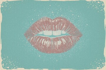 Motivational Typography with Salty Kisses Theme - Abstract Texture and Vintage Design Elements