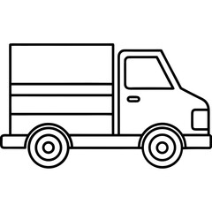 Pickup Truck Icon line art vector