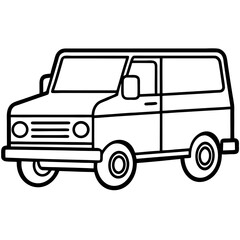 Pickup Truck Icon line art vector