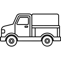 Pickup Truck Icon line art vector