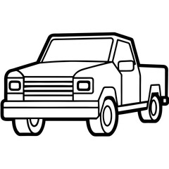 Pickup Truck Icon line art vector